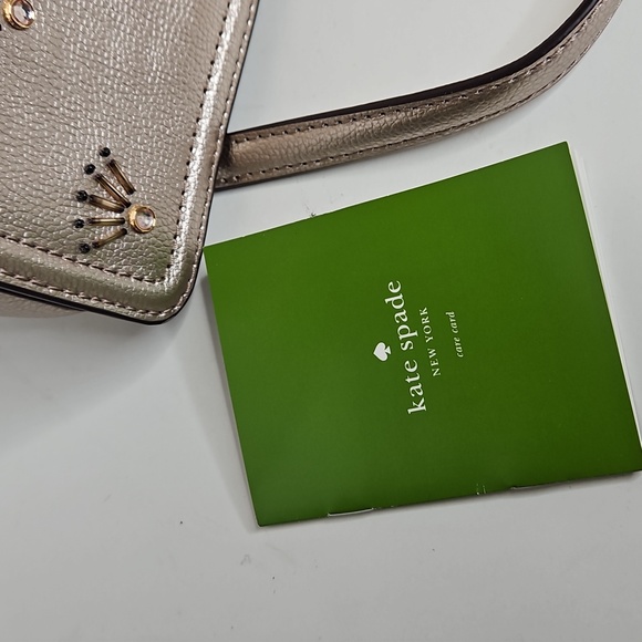 Kate Spade Patterson Drive Embellished Maisie Metallic Blush Crossbody Bag - Picture 9 of 11